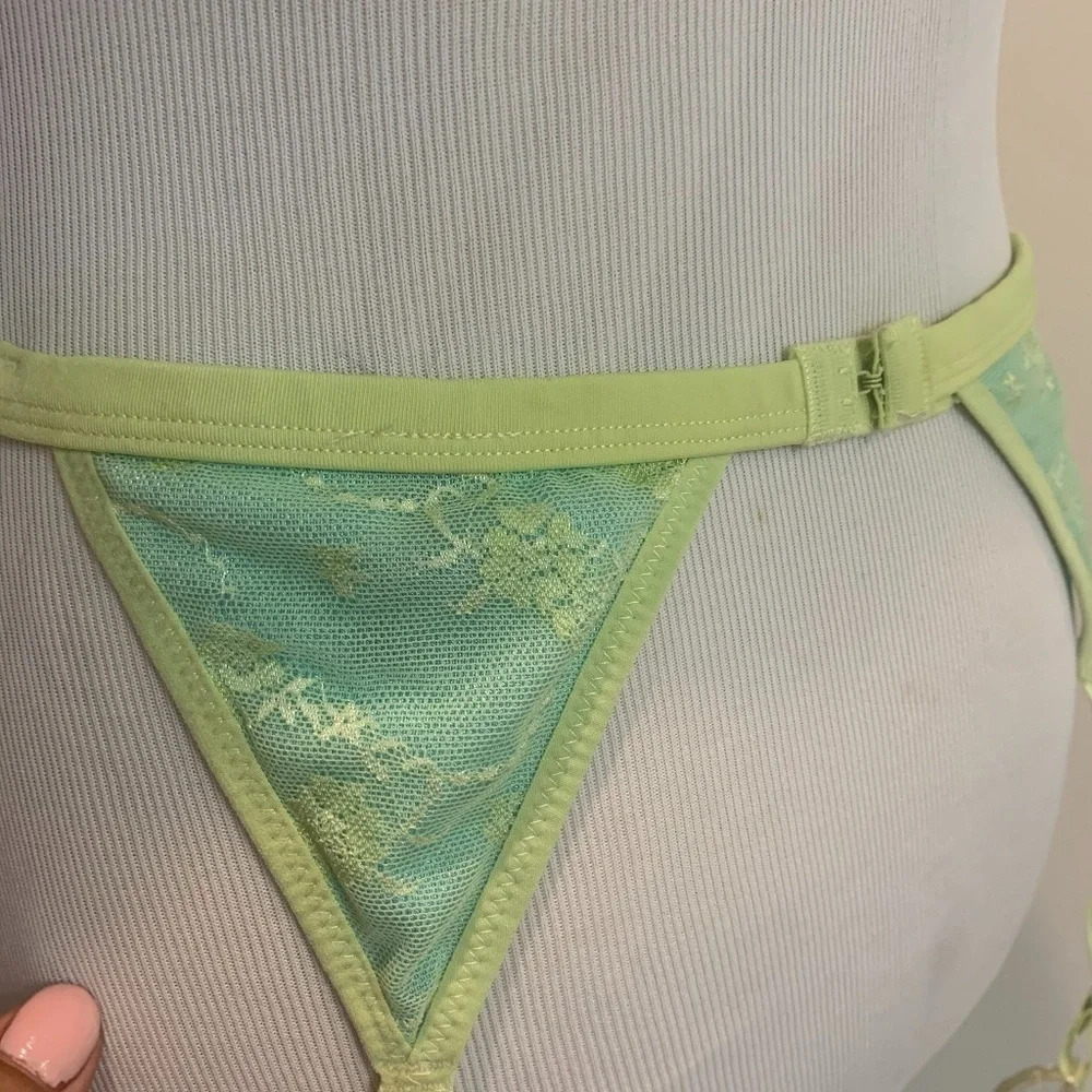 WOMEN’S lingerie Garters light green lime color Sz L/XL - Picture 8 of 9
